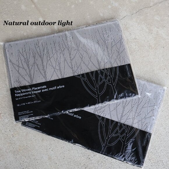 Silver Woven Tree Placemats - Wipe Clean PVC - Two sets of 4 - Picture 5 of 5